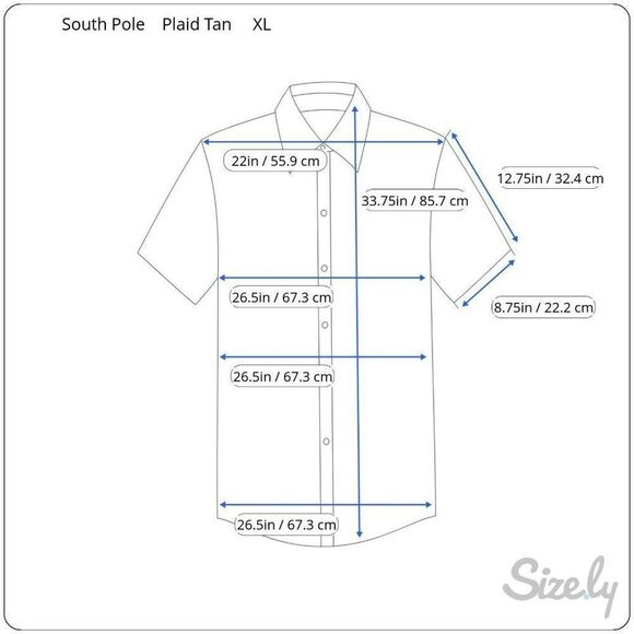 SouthPole Shirt Mens XL Short Sleeve Hip Hop South Pole Camp Plaid Logo Tan - Picture 12 of 12